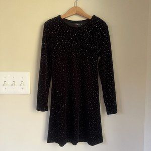 Speechless Holiday Stretch Velvet Starry Night Dress, Black, Size 7